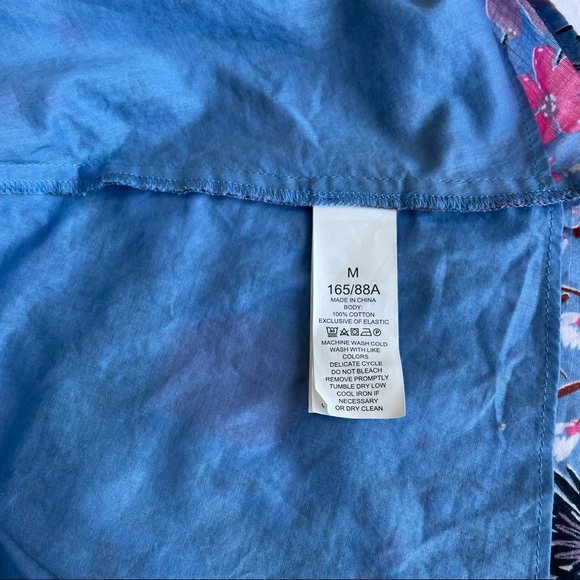 ❤️ Kate Spade Blue Garden Posy Smocked Midi Dress Casual Cotton N3 - Picture 10 of 10